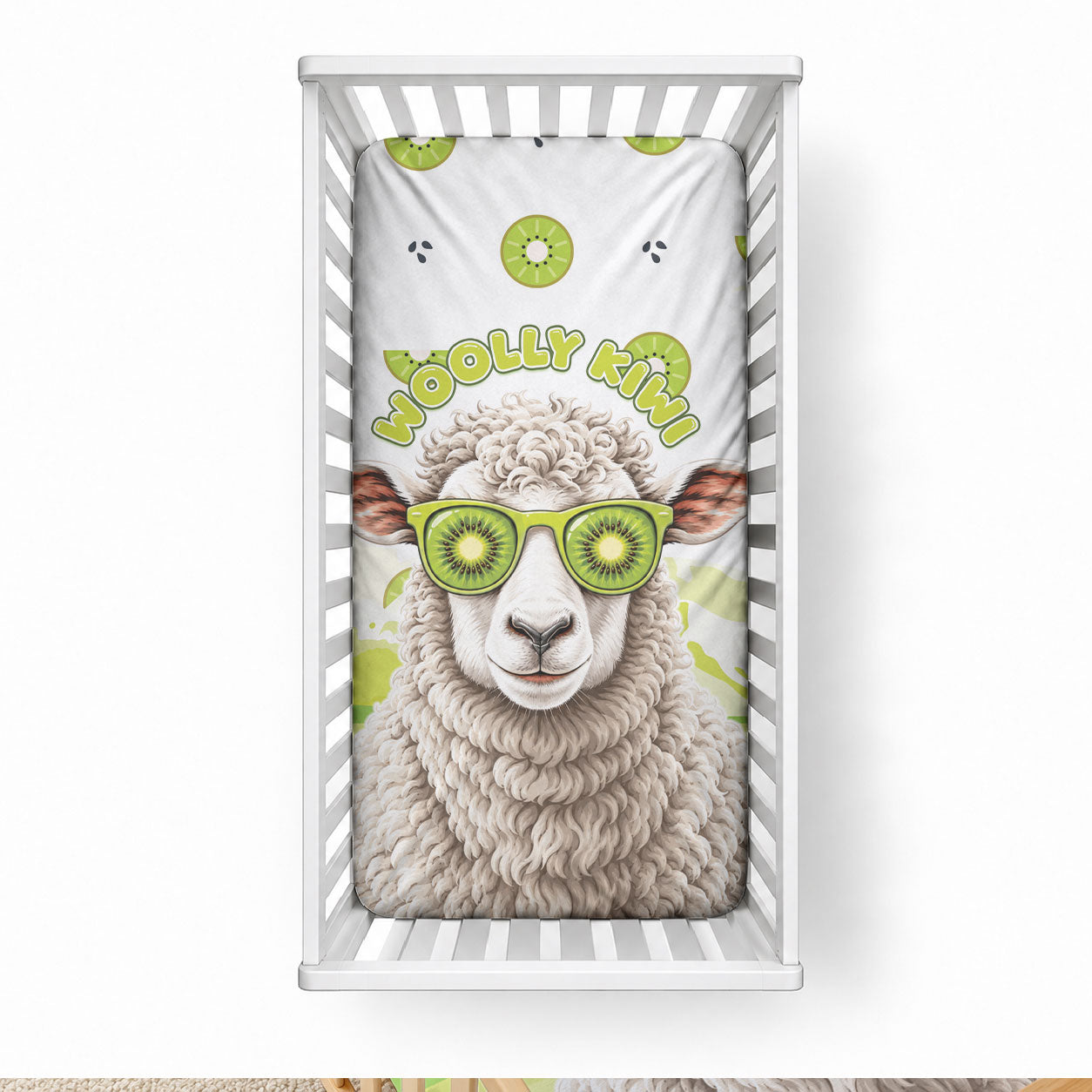 New Zealand Funny Woolly Kiwi Sheep Baby Bed Cover LT05 28 × 52 in White - Polynesian Pride