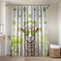 New Zealand Funny Woolly Kiwi Sheep Bathroom Set LT05 Shower Curtain Only White - Polynesian Pride