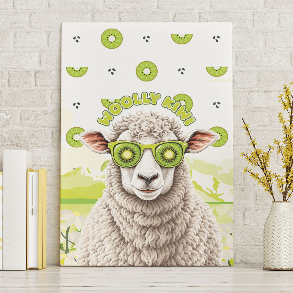 New Zealand Funny Woolly Kiwi Sheep Canvas Wall Art LT05 Without Frame White - Polynesian Pride