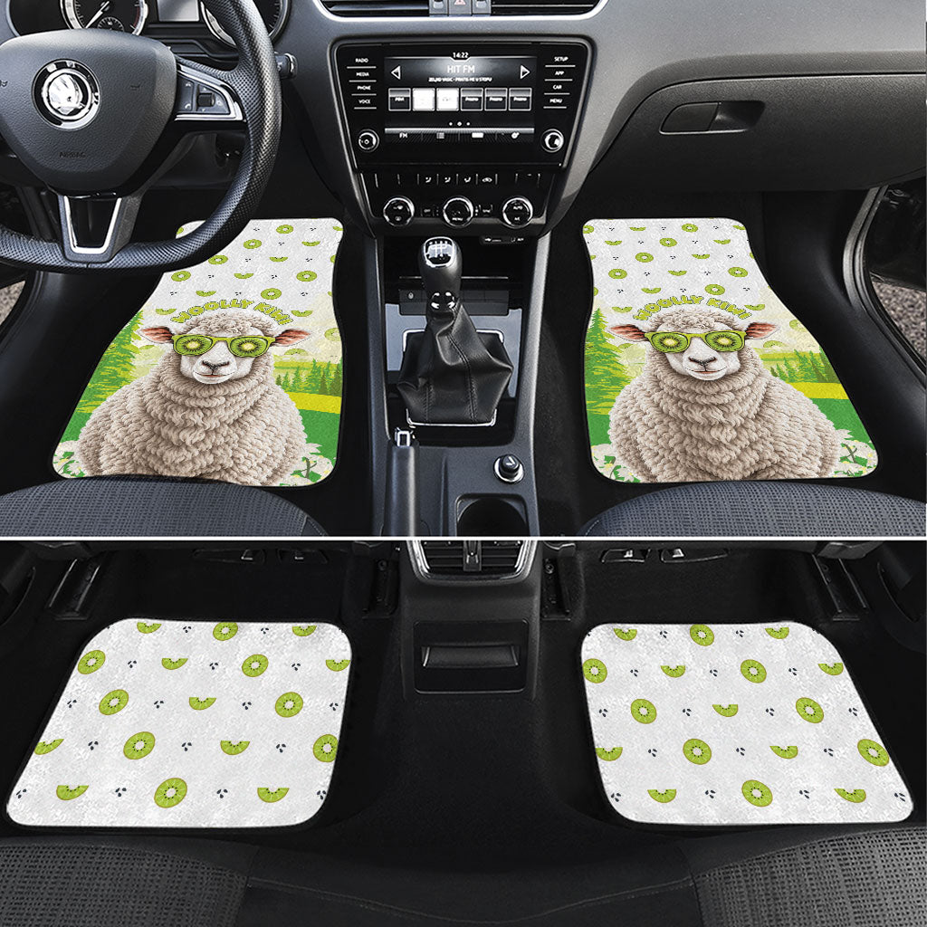 New Zealand Funny Woolly Kiwi Sheep Car Mats LT05 Set 4pcs White - Polynesian Pride