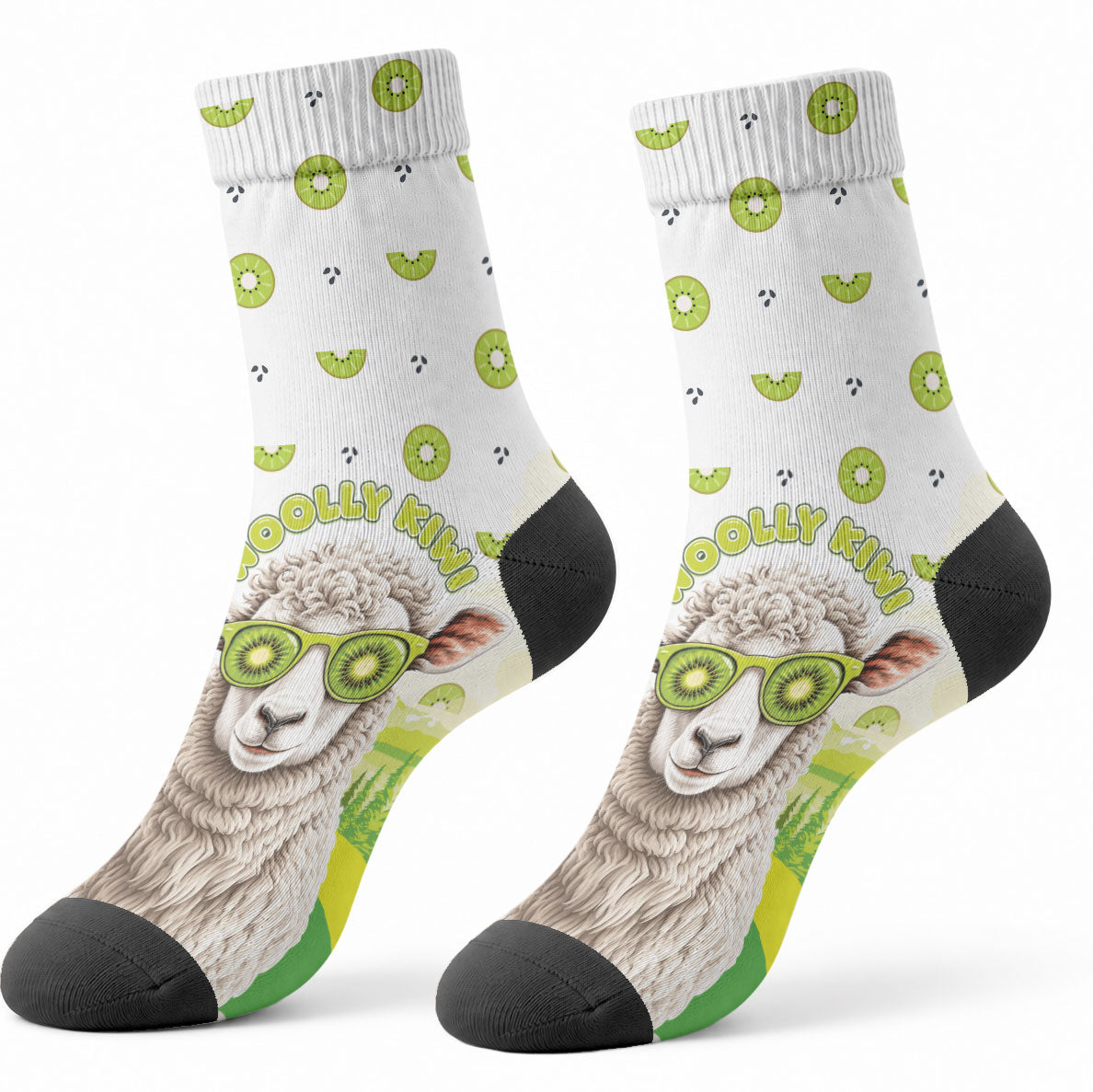 New Zealand Funny Woolly Kiwi Sheep Crew Socks LT05 - Polynesian Pride
