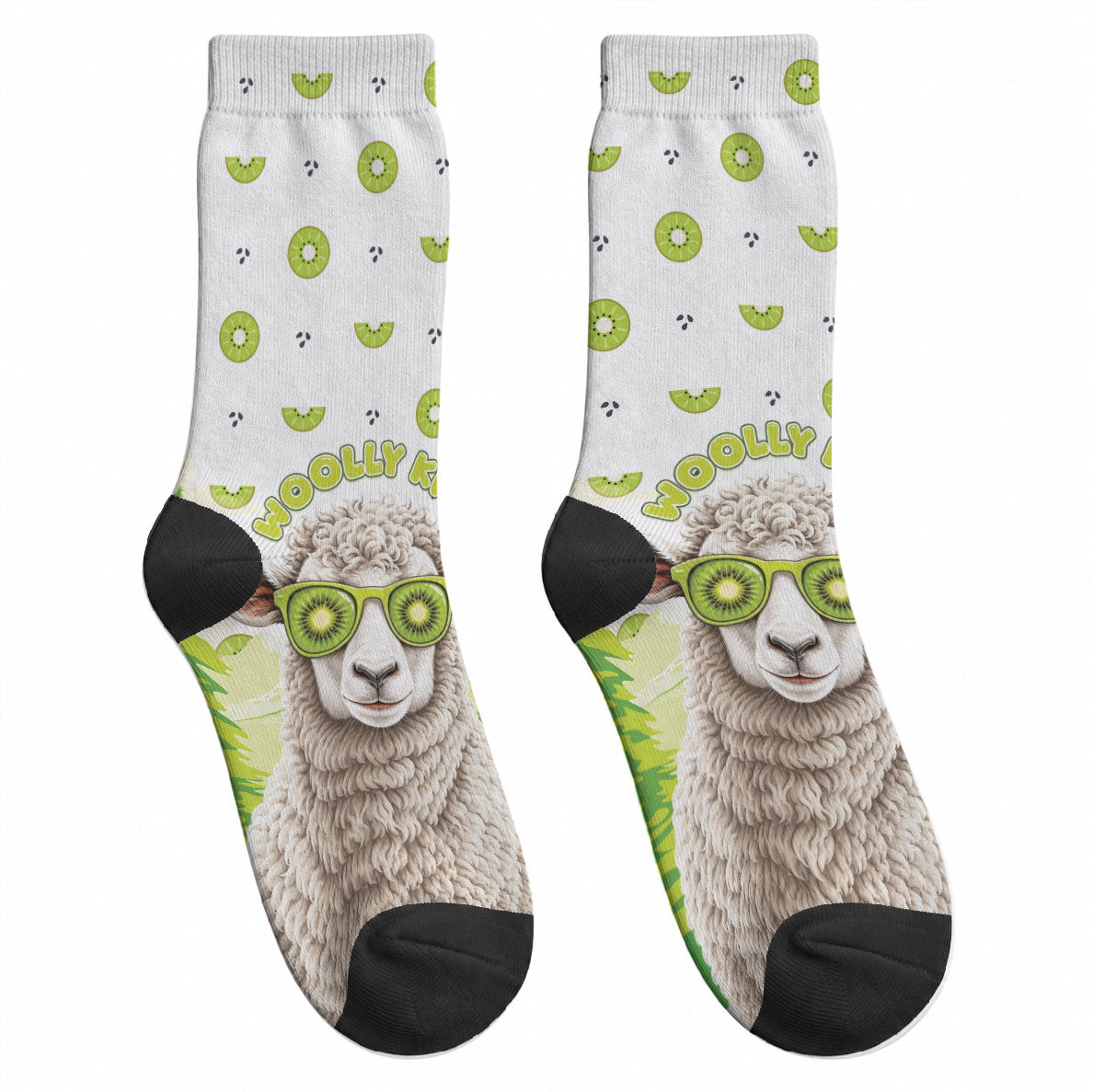 New Zealand Funny Woolly Kiwi Sheep Crew Socks LT05 - Polynesian Pride