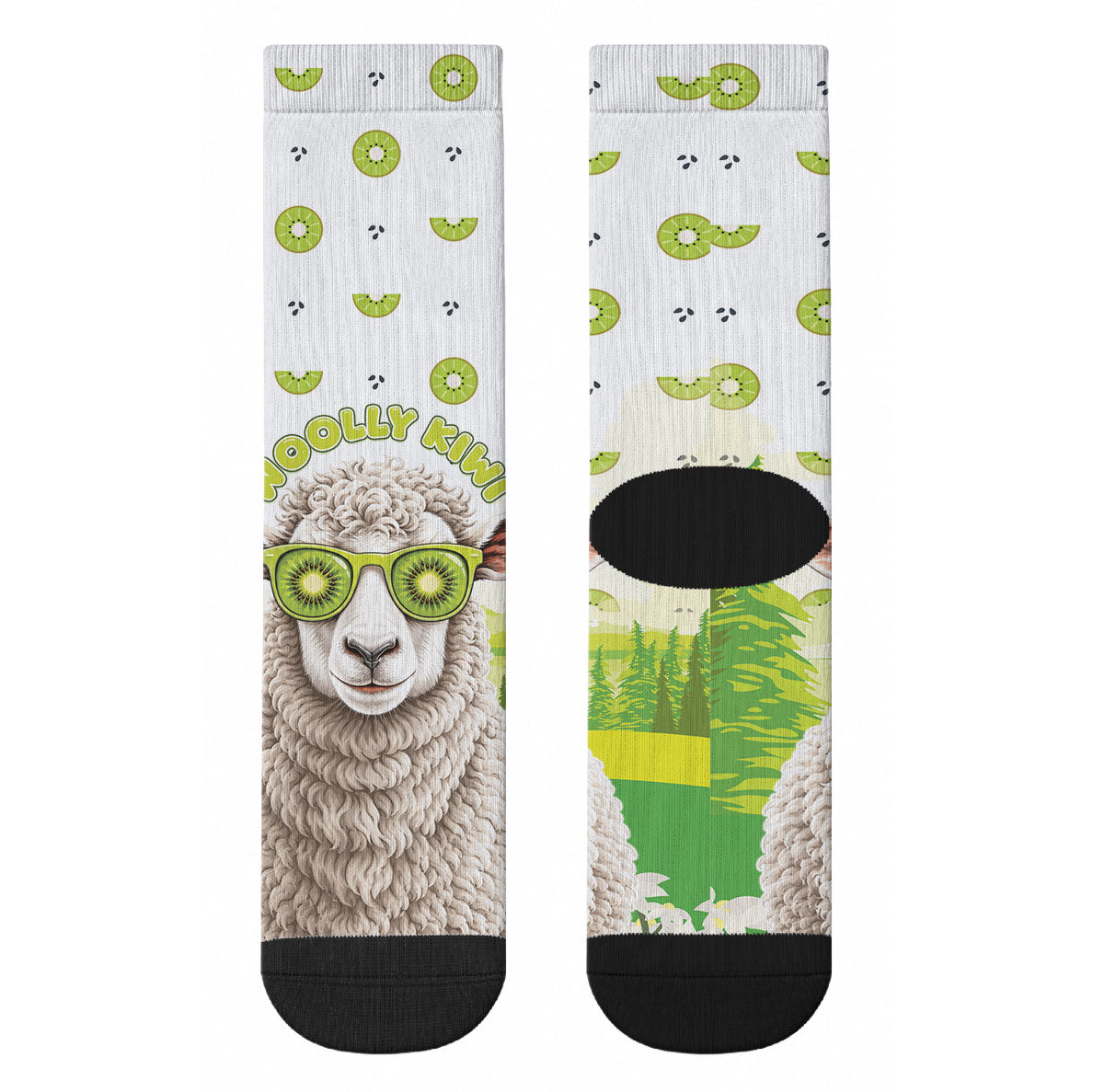 New Zealand Funny Woolly Kiwi Sheep Crew Socks LT05 - Polynesian Pride