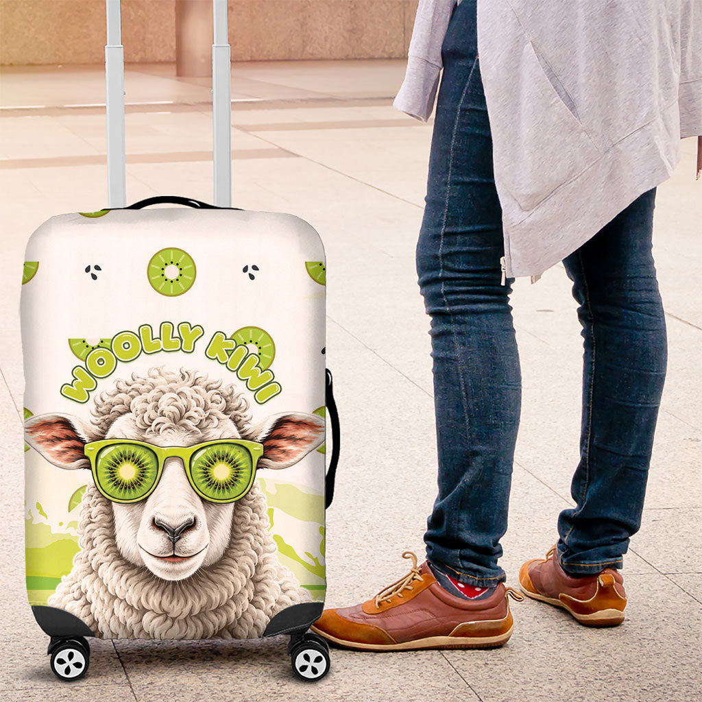 New Zealand Funny Woolly Kiwi Sheep Luggage Cover LT05 White - Polynesian Pride