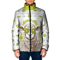 New Zealand Funny Woolly Kiwi Sheep Padded Jacket LT05 Men White - Polynesian Pride