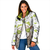New Zealand Funny Woolly Kiwi Sheep Padded Jacket LT05 Women White - Polynesian Pride