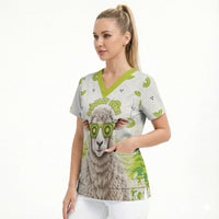 New Zealand Funny Woolly Kiwi Sheep Scrub Top LT05 - Polynesian Pride