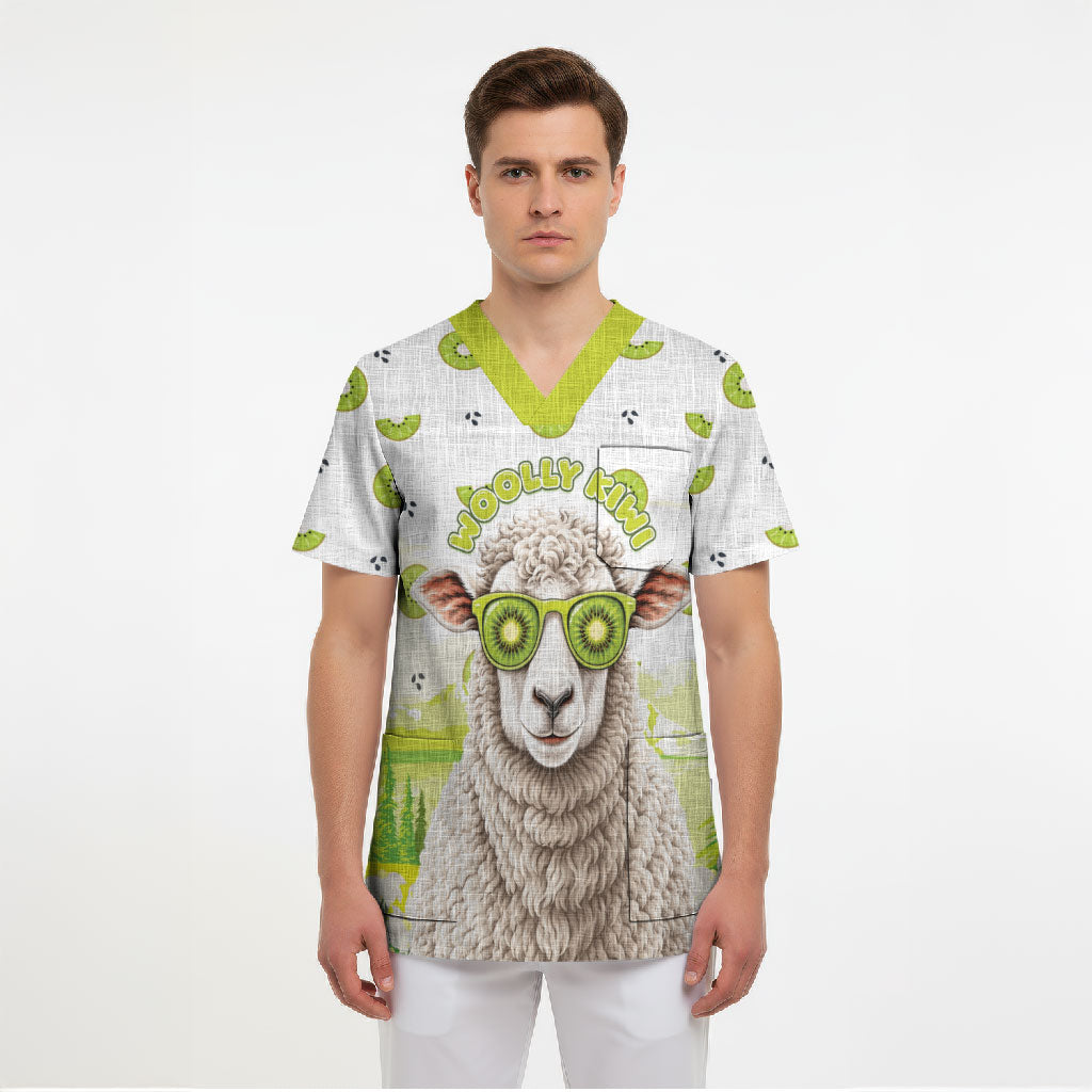 New Zealand Funny Woolly Kiwi Sheep Scrub Top LT05 - Polynesian Pride