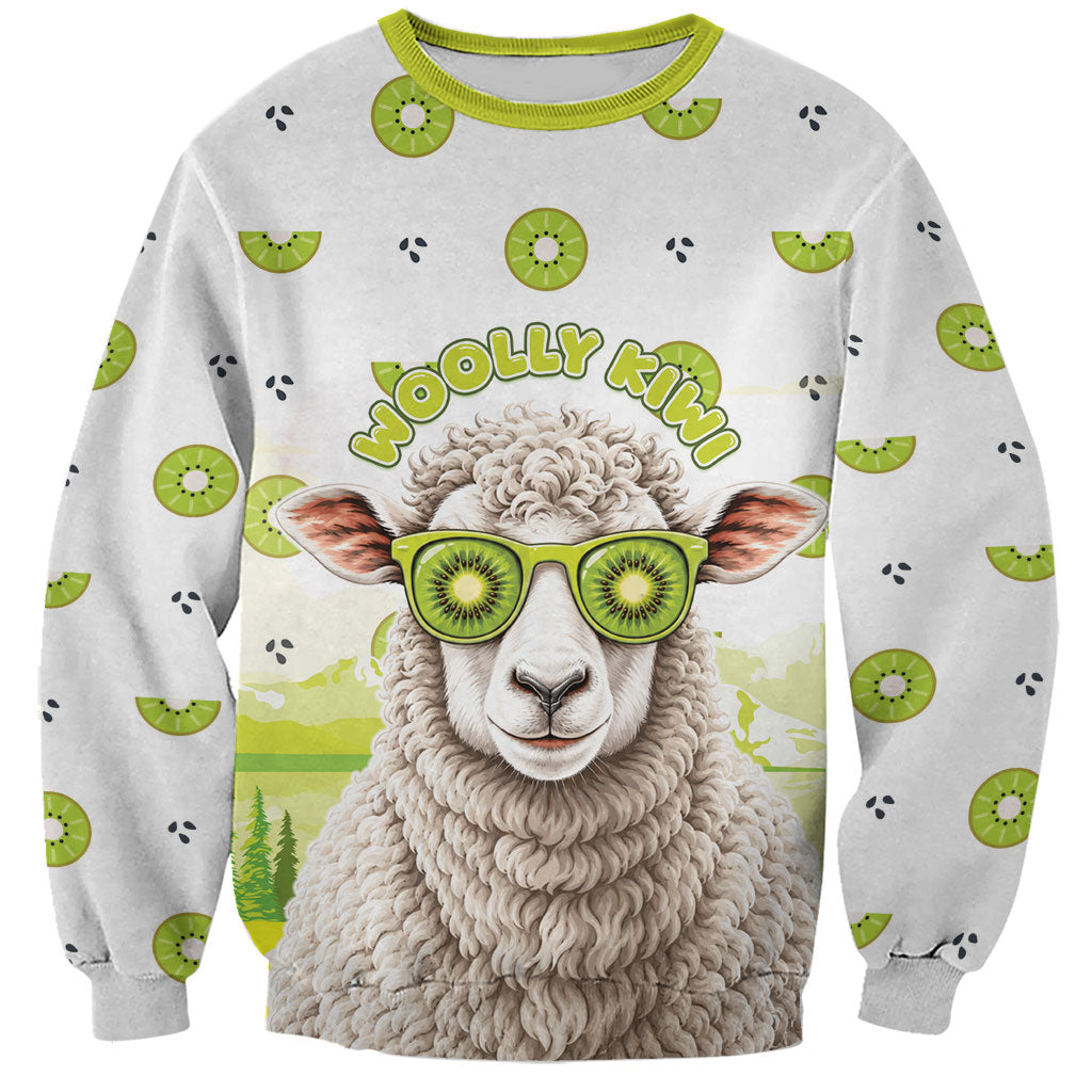 New Zealand Funny Woolly Kiwi Sheep Sweatshirt LT05 Unisex White - Polynesian Pride