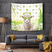New Zealand Funny Woolly Kiwi Sheep Tapestry LT05 White - Polynesian Pride