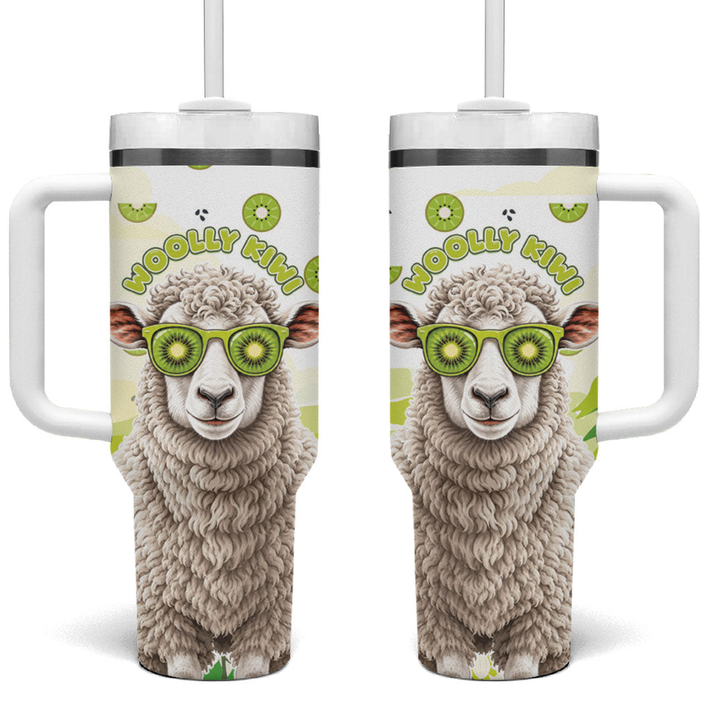 New Zealand Funny Woolly Kiwi Sheep Tumbler With Handle LT05 One Size: 40 oz White - Polynesian Pride