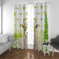 New Zealand Funny Woolly Kiwi Sheep Window Curtain LT05 With Grommets White - Polynesian Pride