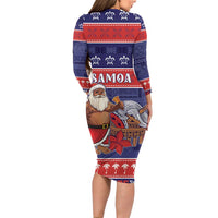 Samoa Christmas Family Matching Long Sleeve Bodycon Dress and Hawaiian Shirt Samoan Santa Claus Manuia Le Kerisimasi LT05 - Polynesian Pride
