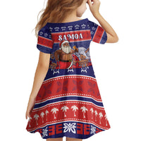 Samoa Christmas Family Matching Off The Shoulder Long Sleeve Dress and Hawaiian Shirt Samoan Santa Claus Manuia Le Kerisimasi LT05 - Polynesian Pride