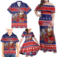 Samoa Christmas Family Matching Off Shoulder Maxi Dress and Hawaiian Shirt Samoan Santa Claus Manuia Le Kerisimasi LT05 - Polynesian Pride