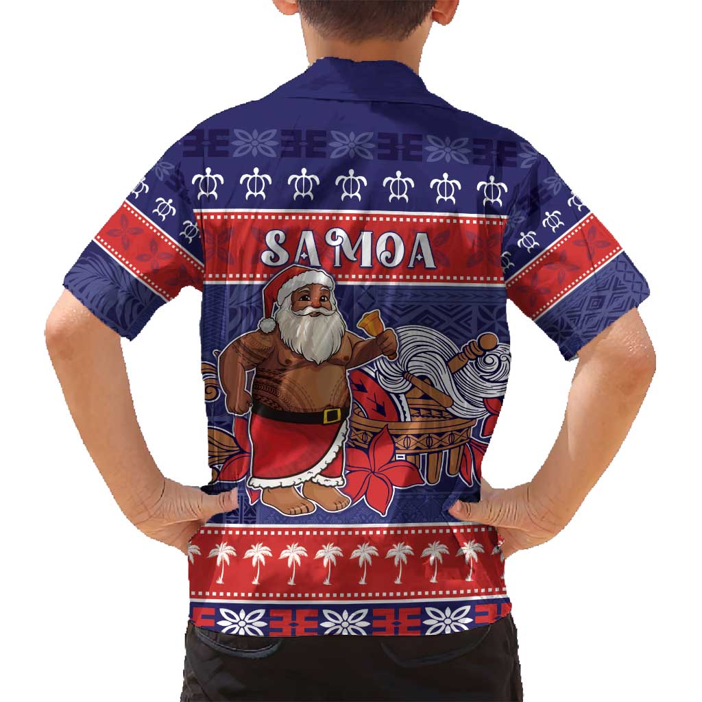 Samoa Christmas Family Matching Off Shoulder Short Dress and Hawaiian Shirt Samoan Santa Claus Manuia Le Kerisimasi LT05 - Polynesian Pride