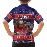 Samoa Christmas Family Matching Off Shoulder Short Dress and Hawaiian Shirt Samoan Santa Claus Manuia Le Kerisimasi LT05 - Polynesian Pride