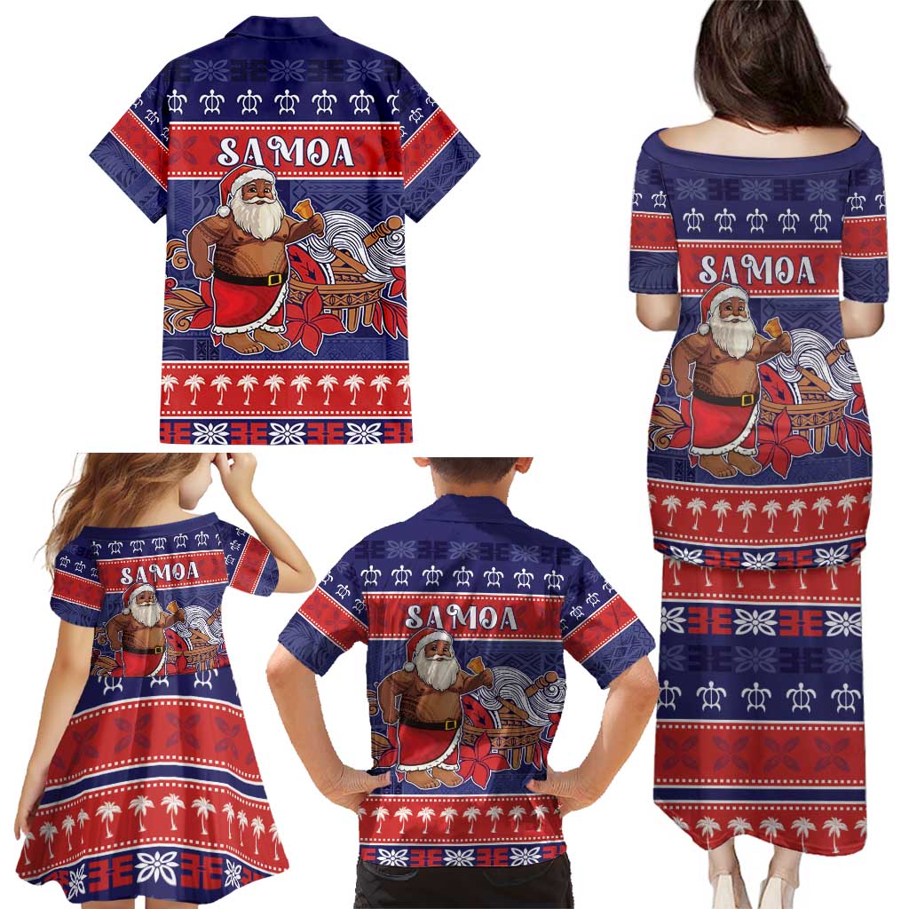 Samoa Christmas Family Matching Puletasi and Hawaiian Shirt Samoan Santa Claus Manuia Le Kerisimasi LT05 - Polynesian Pride