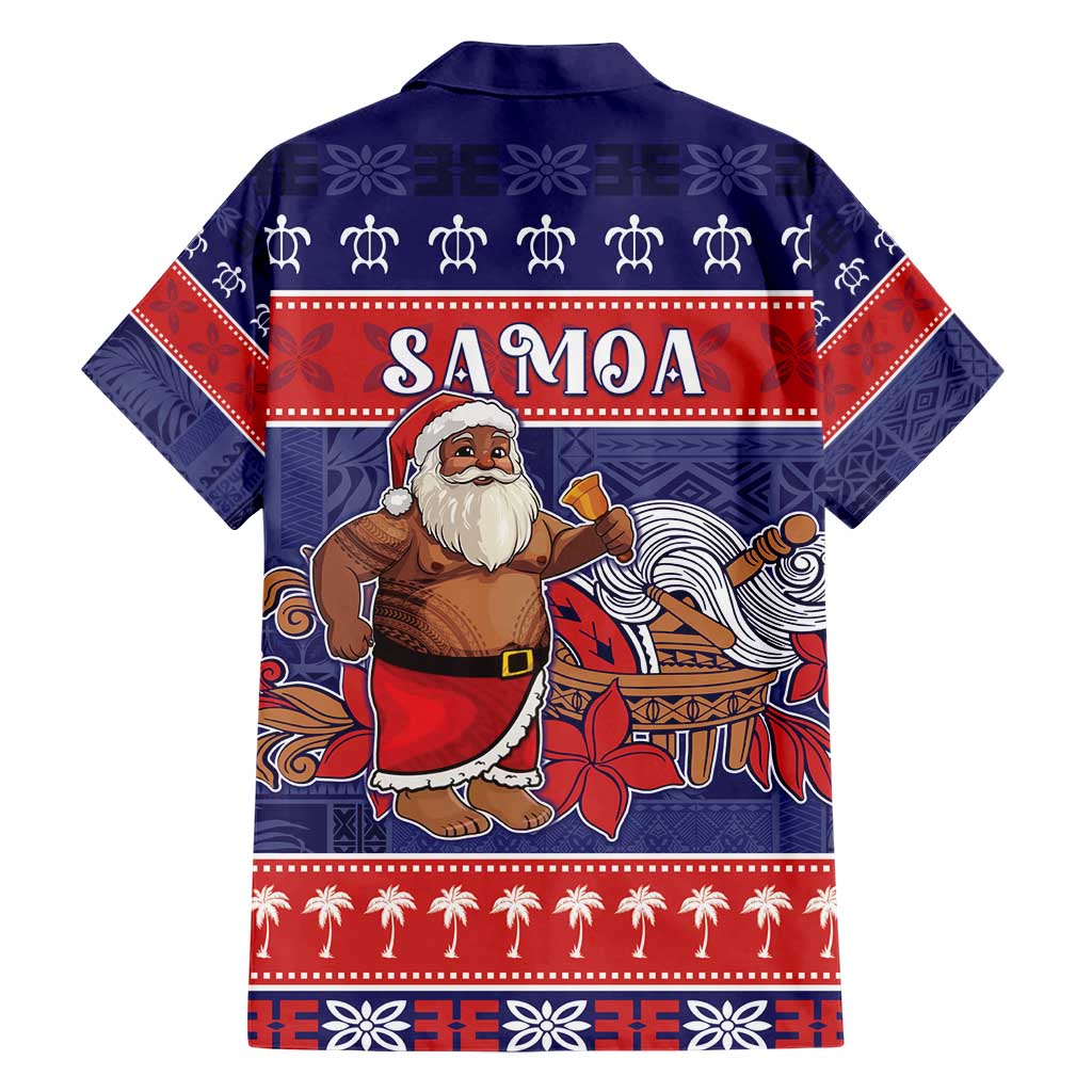 Samoa Christmas Family Matching Short Sleeve Bodycon Dress and Hawaiian Shirt Samoan Santa Claus Manuia Le Kerisimasi LT05 - Polynesian Pride