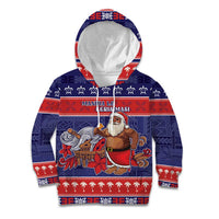 Samoa Christmas Kid Hoodie Samoan Santa Claus Manuia Le Kerisimasi