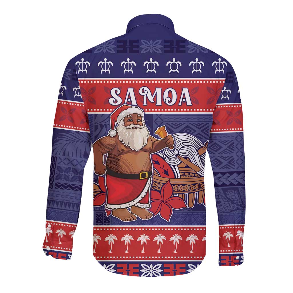 Samoa Christmas Long Sleeve Button Shirt Samoan Santa Claus Manuia Le Kerisimasi