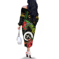 Love Vanuatu Christmas Family Matching Off The Shoulder Long Sleeve Dress and Hawaiian Shirt God Yumi Polynesian Tribal Pattern LT05 - Polynesian Pride