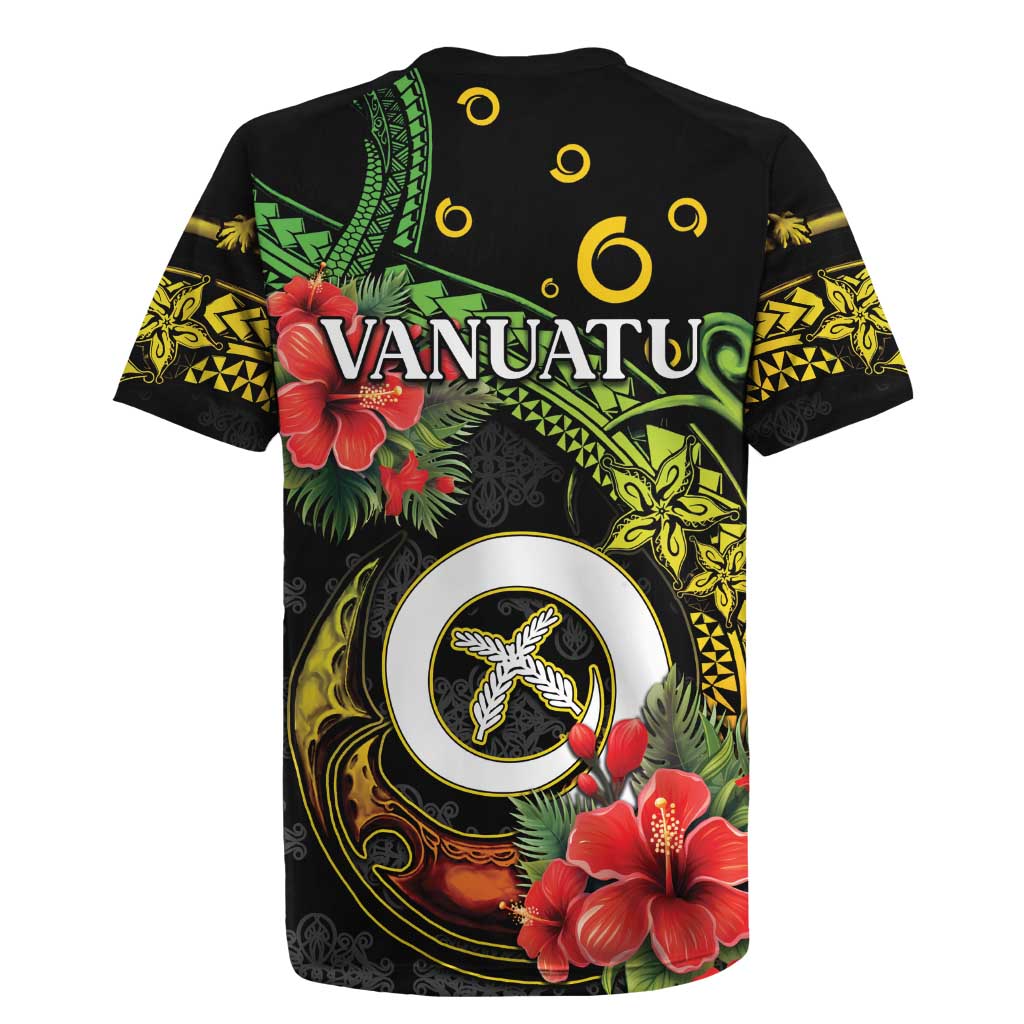 Love Vanuatu Christmas Rugby Jersey God Yumi Polynesian Tribal Pattern