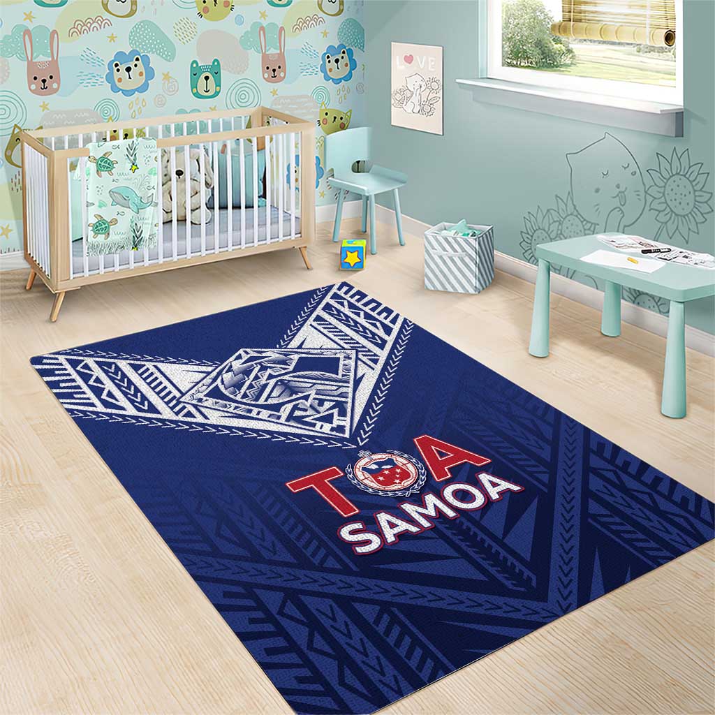 Super Toa Samoa Rugby Area Rug Warrior Spirit LT05