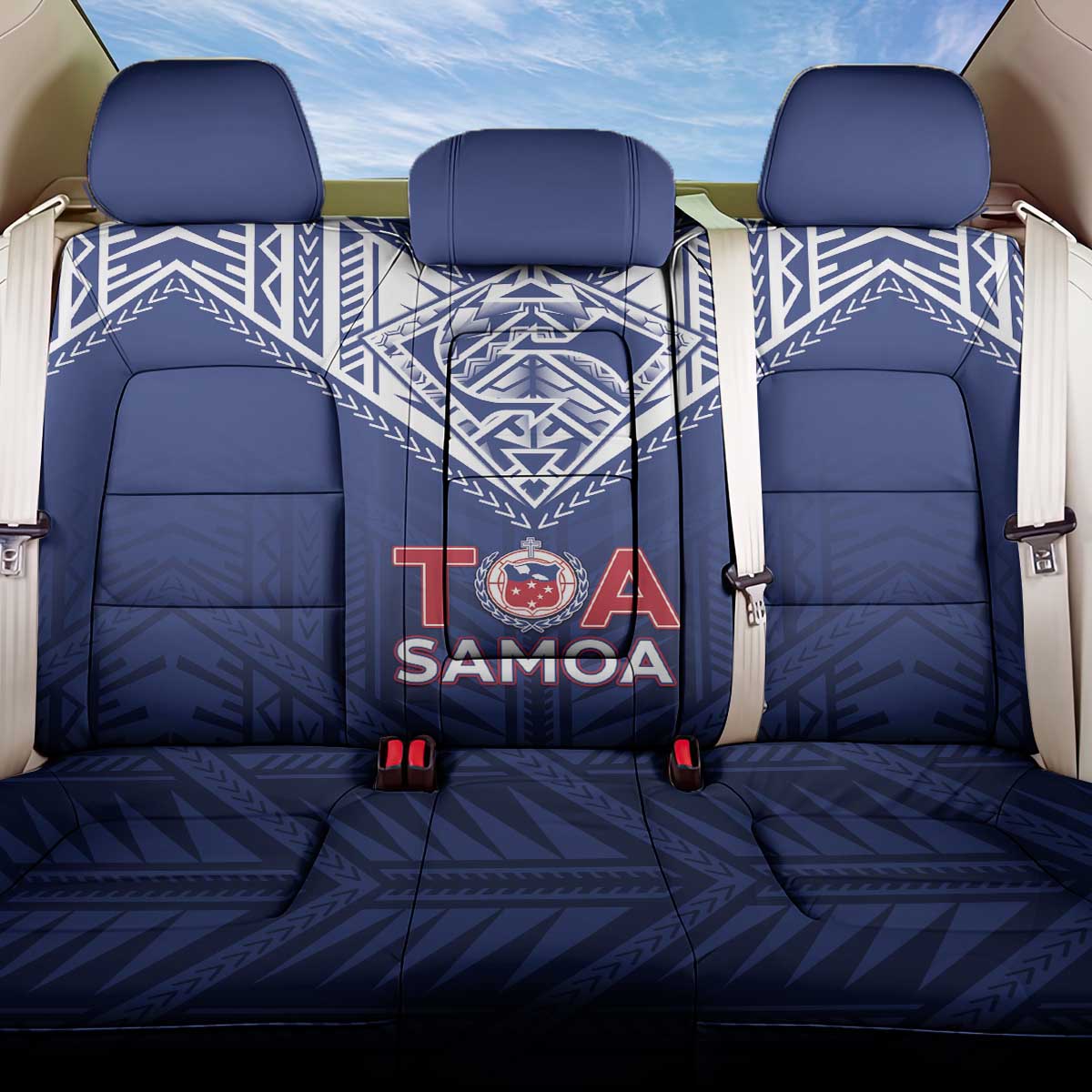 Super Toa Samoa Rugby Back Car Seat Cover Warrior Spirit LT05