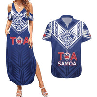 Super Toa Samoa Rugby Custom Couples Matching Summer Maxi Dress and Hawaiian Shirt Warrior Spirit LT05