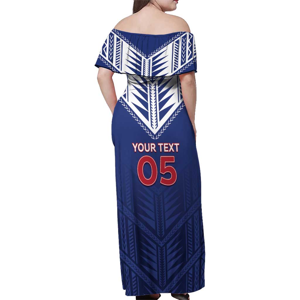 Super Toa Samoa Rugby Custom Family Matching Off Shoulder Maxi Dress and Hawaiian Shirt Warrior Spirit LT05