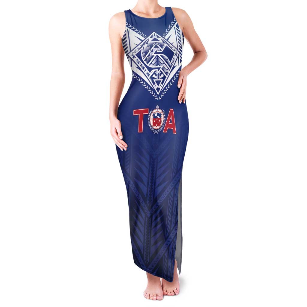 Super Toa Samoa Rugby Custom Family Matching Tank Maxi Dress and Hawaiian Shirt Warrior Spirit LT05