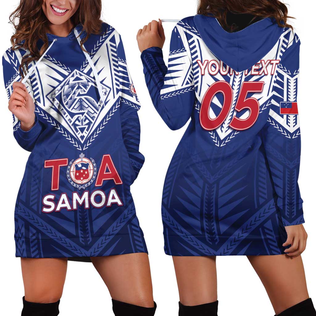 Super Toa Samoa Rugby Custom Hoodie Dress Warrior Spirit LT05