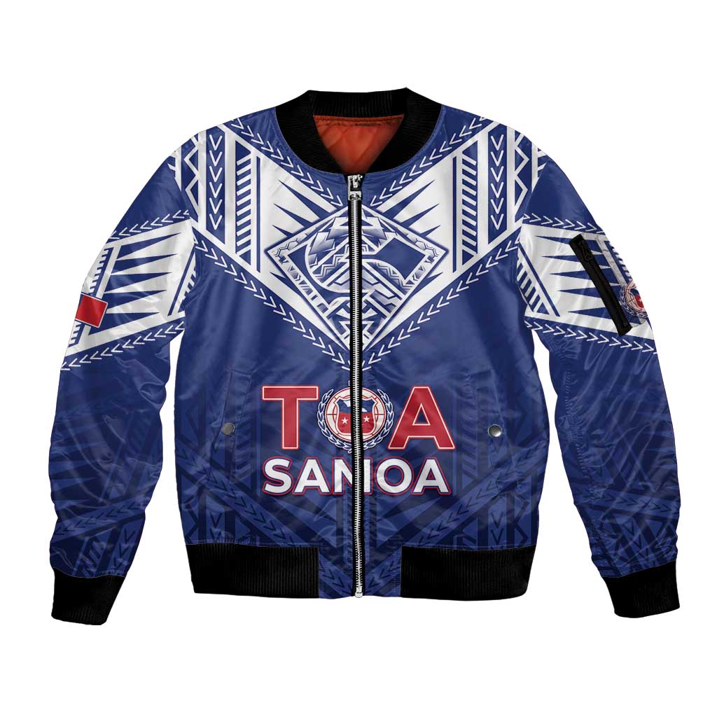 Super Toa Samoa Rugby Custom Sleeve Zip Bomber Jacket Warrior Spirit LT05