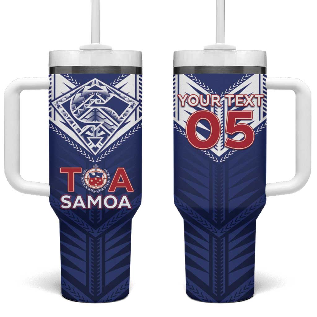 Super Toa Samoa Rugby Custom Tumbler With Handle Warrior Spirit LT05