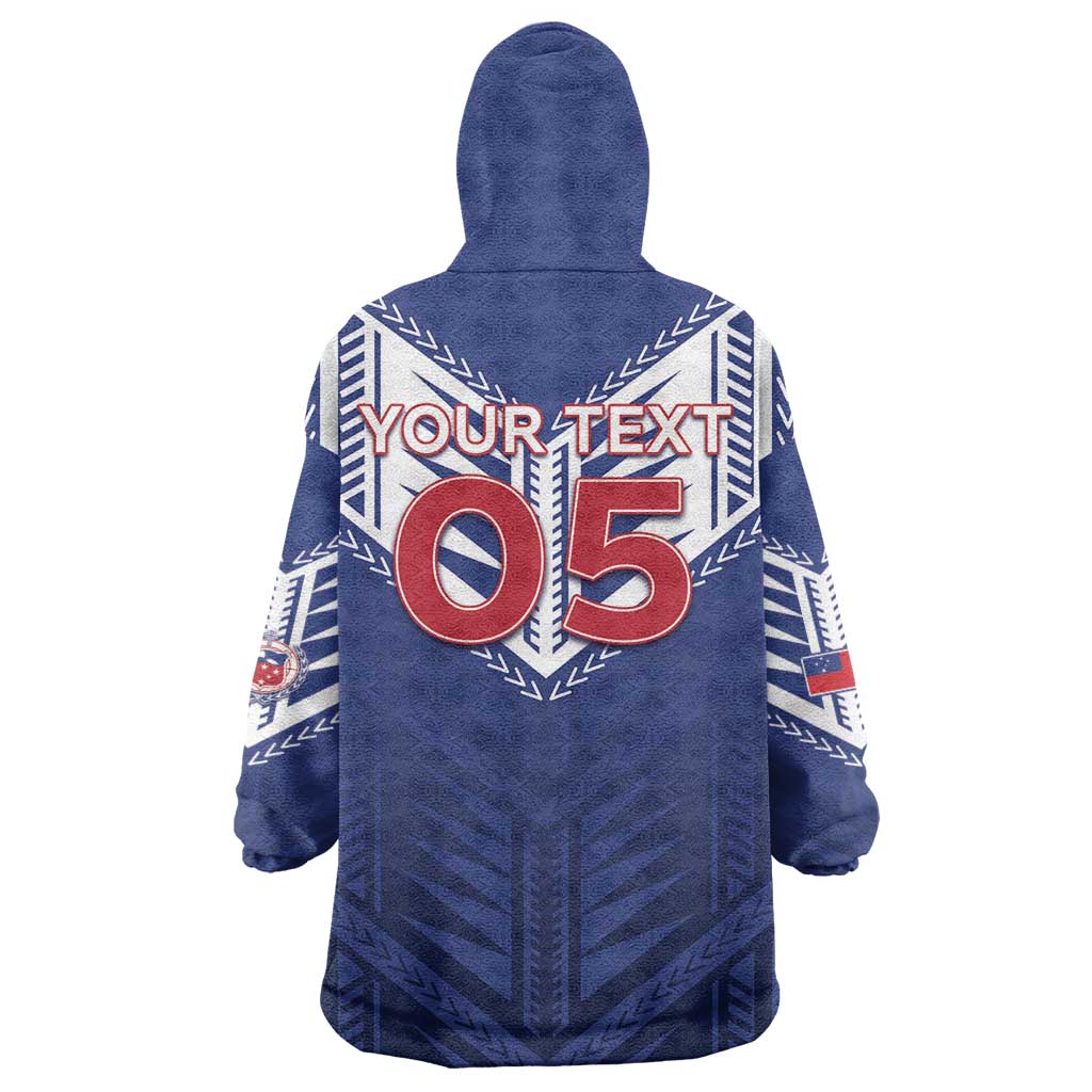 Super Toa Samoa Rugby Custom Wearable Blanket Hoodie Warrior Spirit LT05