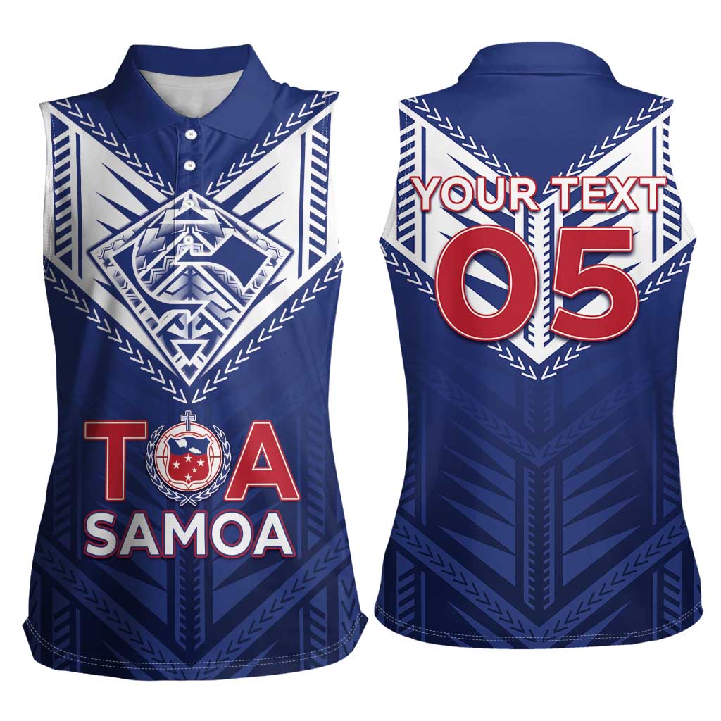 Super Toa Samoa Rugby Custom Women Sleeveless Polo Shirt Warrior Spirit LT05