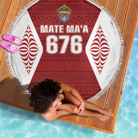 Mate Maa Tonga Rugby Beach Blanket Kupesi Tokelau Feletoa Pattern