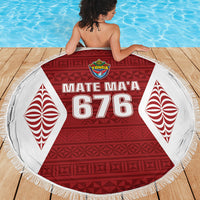 Mate Maa Tonga Rugby Beach Blanket Kupesi Tokelau Feletoa Pattern