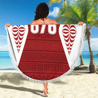 Mate Maa Tonga Rugby Beach Blanket Kupesi Tokelau Feletoa Pattern