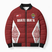 Mate Maa Tonga Rugby Bomber Puffer Jacket Kupesi Tokelau Feletoa Pattern