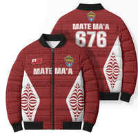 Mate Maa Tonga Rugby Bomber Puffer Jacket Kupesi Tokelau Feletoa Pattern
