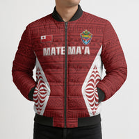 Mate Maa Tonga Rugby Bomber Puffer Jacket Kupesi Tokelau Feletoa Pattern