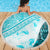 Hawaiian Tapa Beach Blanket Traditional Vintage Pattern Aqua LT05 - Polynesian Pride