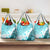 Hawaiian Tapa Grocery Bag Traditional Vintage Pattern Aqua