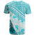 Hawaiian Tapa T Shirt Traditional Vintage Pattern Aqua LT05 - Polynesian Pride