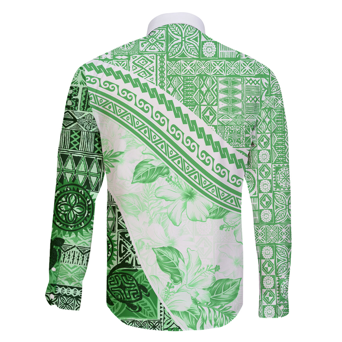 Hawaiian Tapa Family Matching Tank Maxi Dress and Hawaiian Shirt Traditional Vintage Pattern Green LT05 - Polynesian Pride