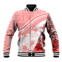 Hawaiian Tapa Baseball Jacket Traditional Vintage Pattern Red LT05 Unisex Red - Polynesian Pride