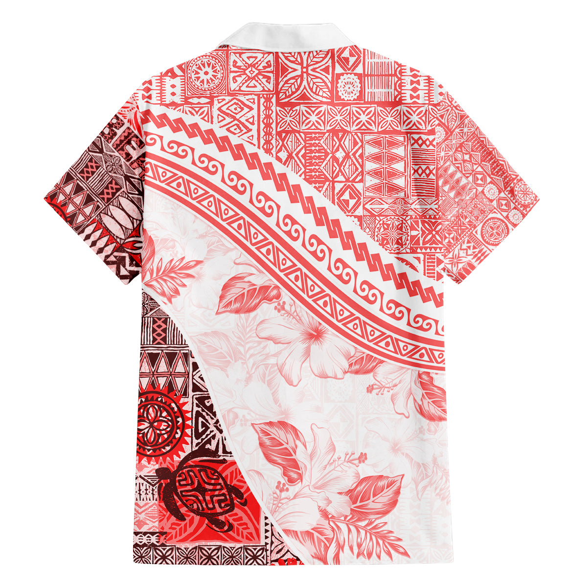 Hawaiian Tapa Family Matching Tank Maxi Dress and Hawaiian Shirt Traditional Vintage Pattern Red LT05 - Polynesian Pride