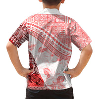 Hawaiian Tapa Kid Hawaiian Shirt Traditional Vintage Pattern Red LT05 - Polynesian Pride